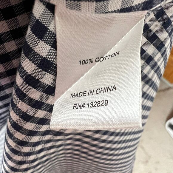 L'Academie Tuscy Wrap Dress XS Revolve Blue White Gingham Pattern Short Sleeve - Picture 7 of 9